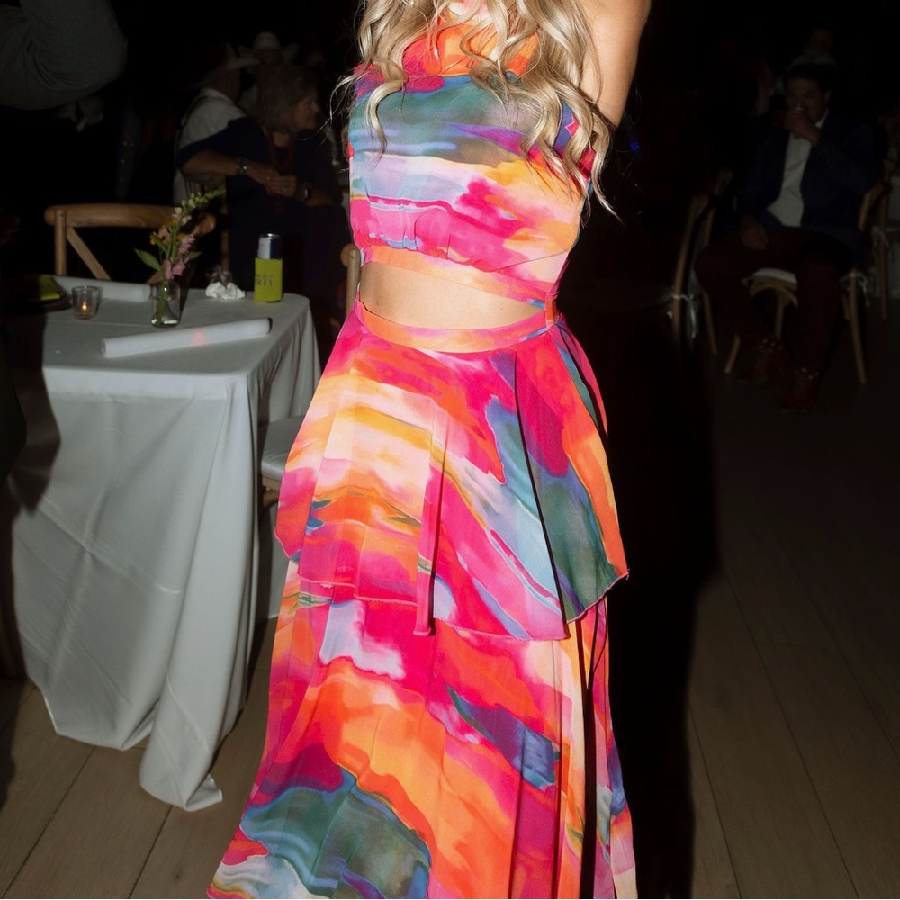 Colorful Maxi Dress Semi Formal - Picture 2 of 4